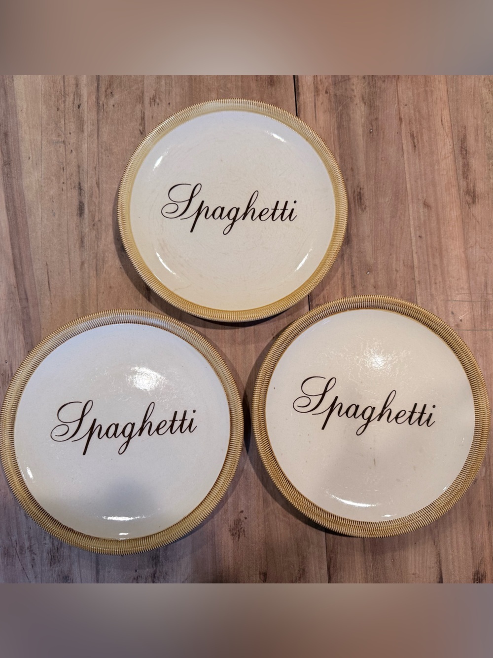 Vintage Baldelli Italia Spaghetti Pasta Plates 3 Hand Painted Italian RARE!